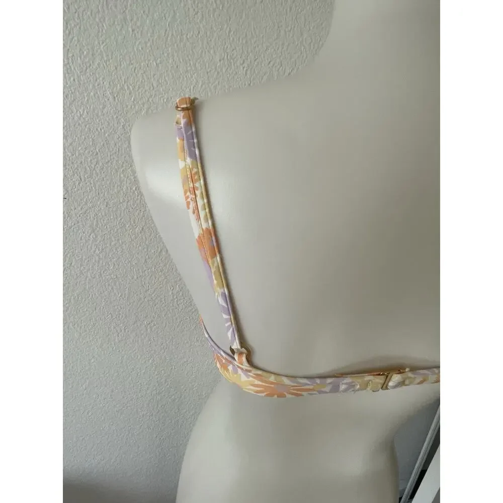 L*Space Swim Bikini Top Plunge Multicolor Floral Swimwear